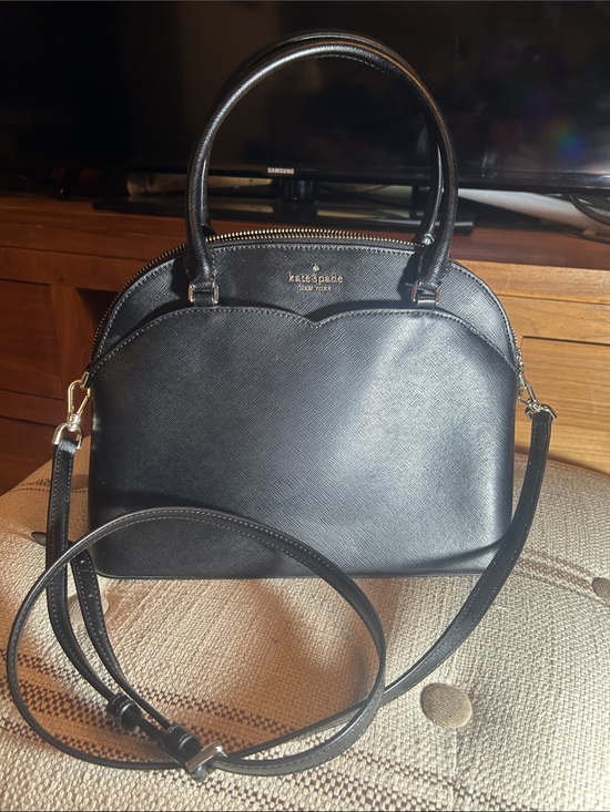 kate spade Handbags - Kate Spade Black Structured Dome Satchel with Removable Strap, Like New